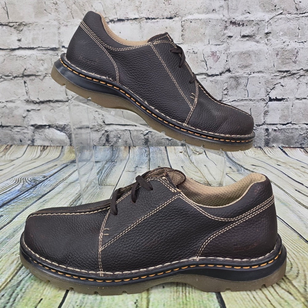 Dr. Martens Zak 3 Eye Butt Seam Oxfords Mens 11 Brown Leather Casual Shoes 11232 - Picture 2 of 9